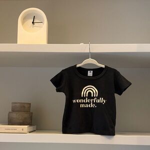 Little & Lively Wonderfully Made Black Kids Graphic Tee